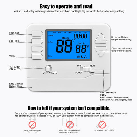 Suuwer S721 digital thermostat in living room setting