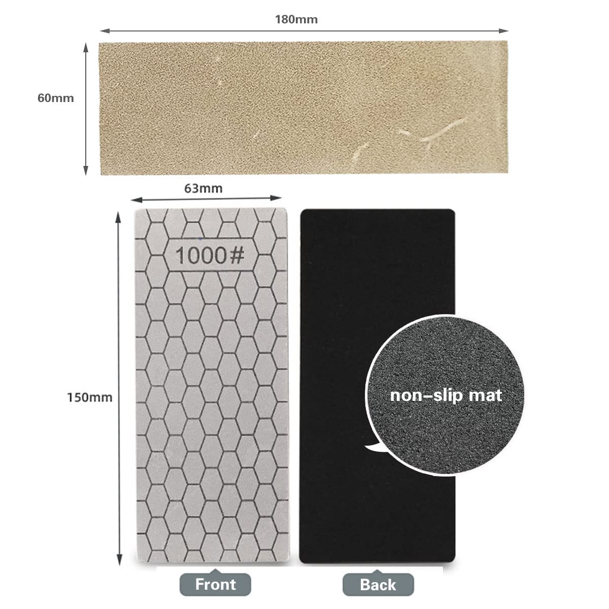 SUWAJUME diamond sharpening stone 400 grit for smooth edge setup