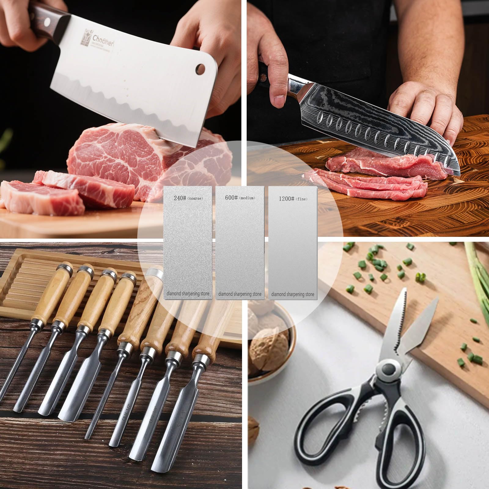 SUWAJUME three piece set for knives and chisels includes 240/600/1200 grits
