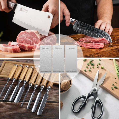 SUWAJUME three piece set for knives and chisels includes 240/600/1200 grits