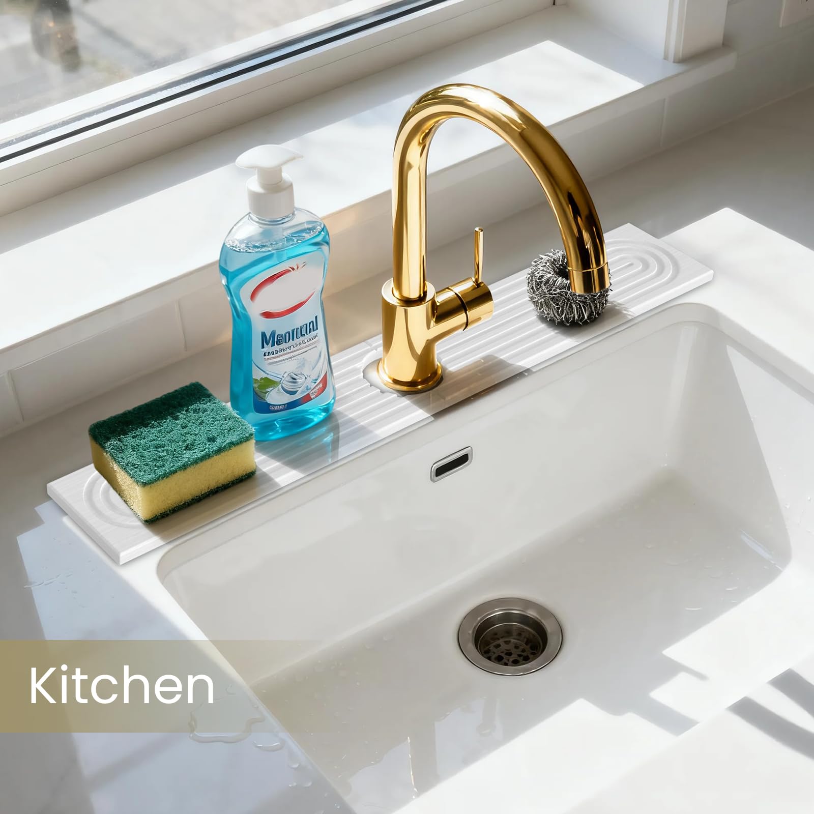 SUXLINA durable, low-maintenance sink mat; withstands regular rinses and sanding.