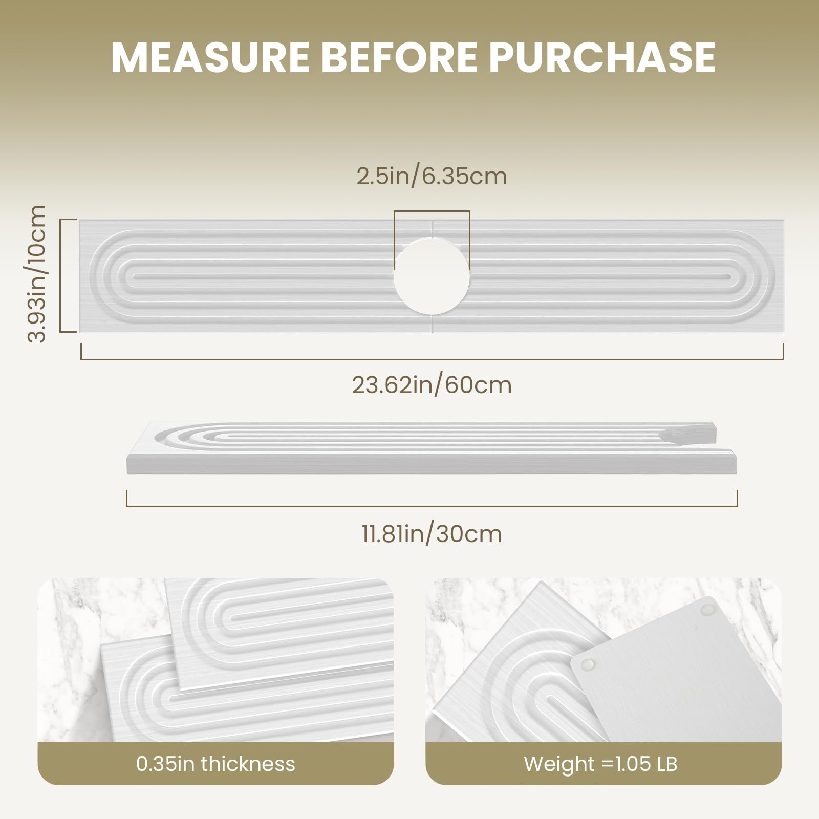 SUXLINA multi-functional kitchen mat; doubles as protector and drying surface.