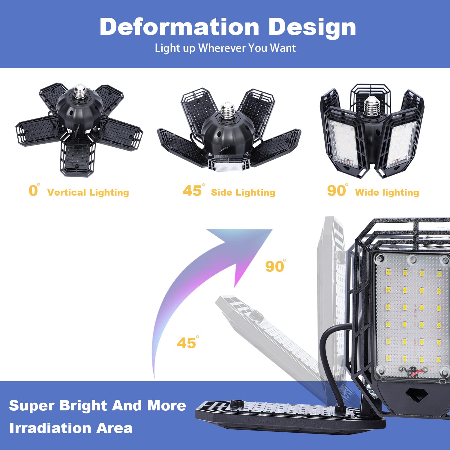 suyncyi deformable ceiling light with adjustable panels for customizable brightness.