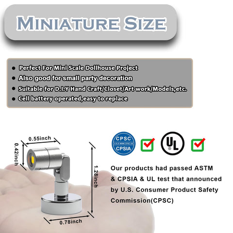 SUZEYAR miniature spotlight with magnet base for easy mounting on surfaces