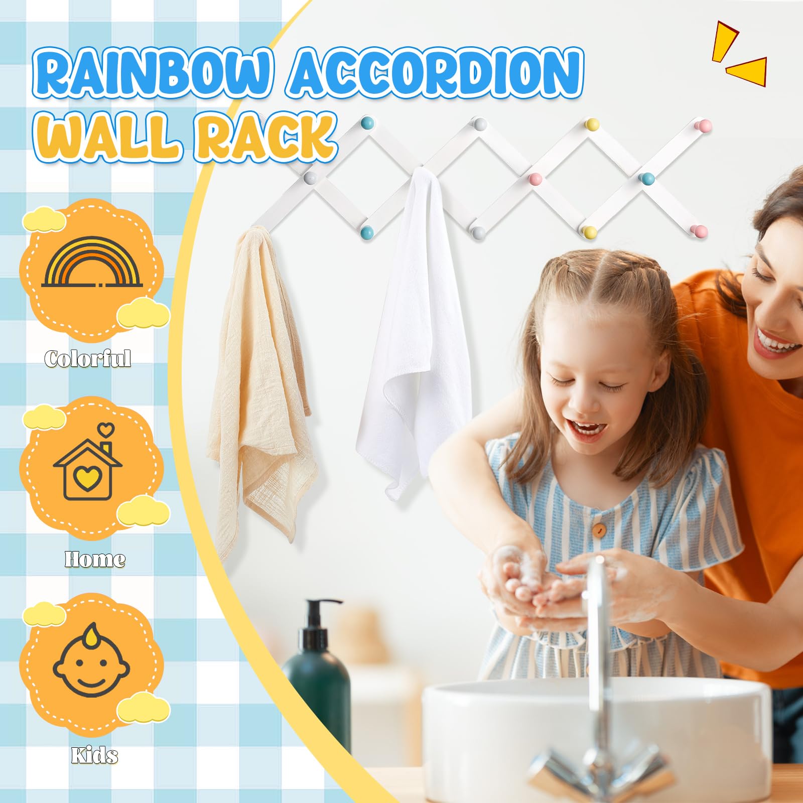 Suzile 14-pegs expandable rack fits growing wardrobes and daily accessories.
