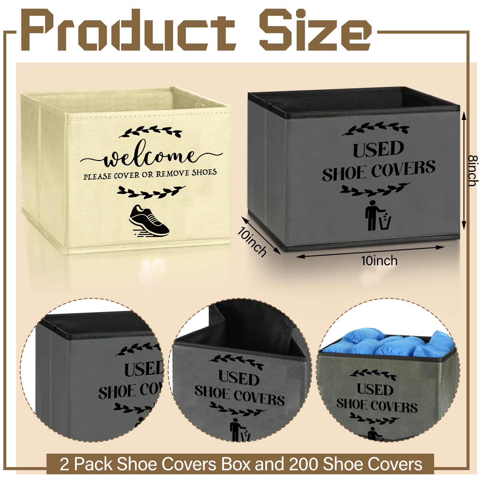 Suzile disposable shoe covers 200 pack ready for guest use.