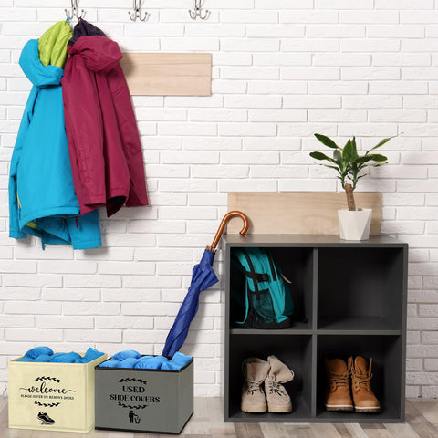 Suzile entryway shoe cover holder adds subtle decor while staying practical.