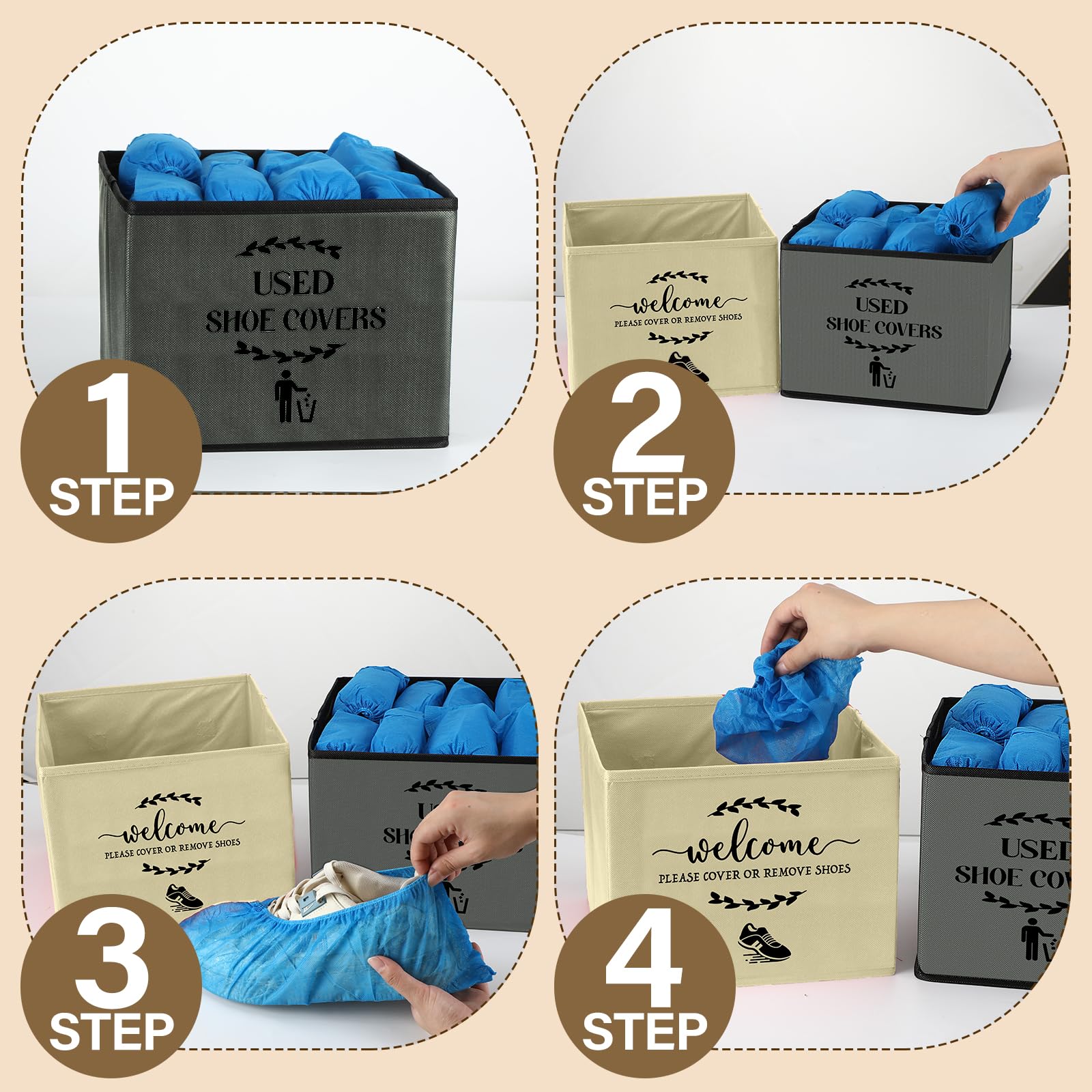 Suzile foldable booties holder in gray saves entryway space.