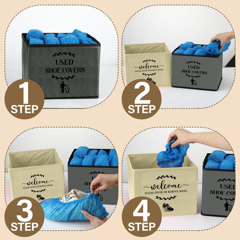 Suzile foldable booties holder in gray saves entryway space.
