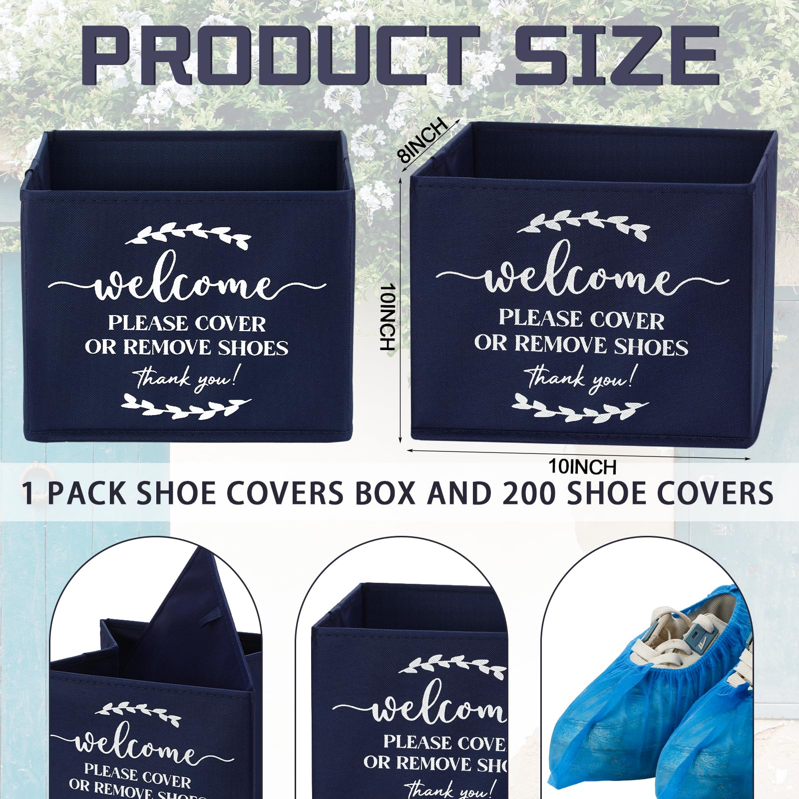 Suzile foldable storage box in oxford fabric keeps shoe covers organized