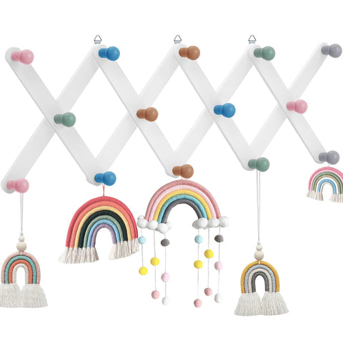 Suzile Kids Coat Rack extended accordion view showing expanded hanging space for outfits.