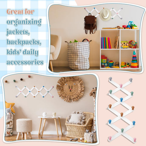 Suzile kids coat rack doubles as hat and bag hanger, ideal for small spaces.