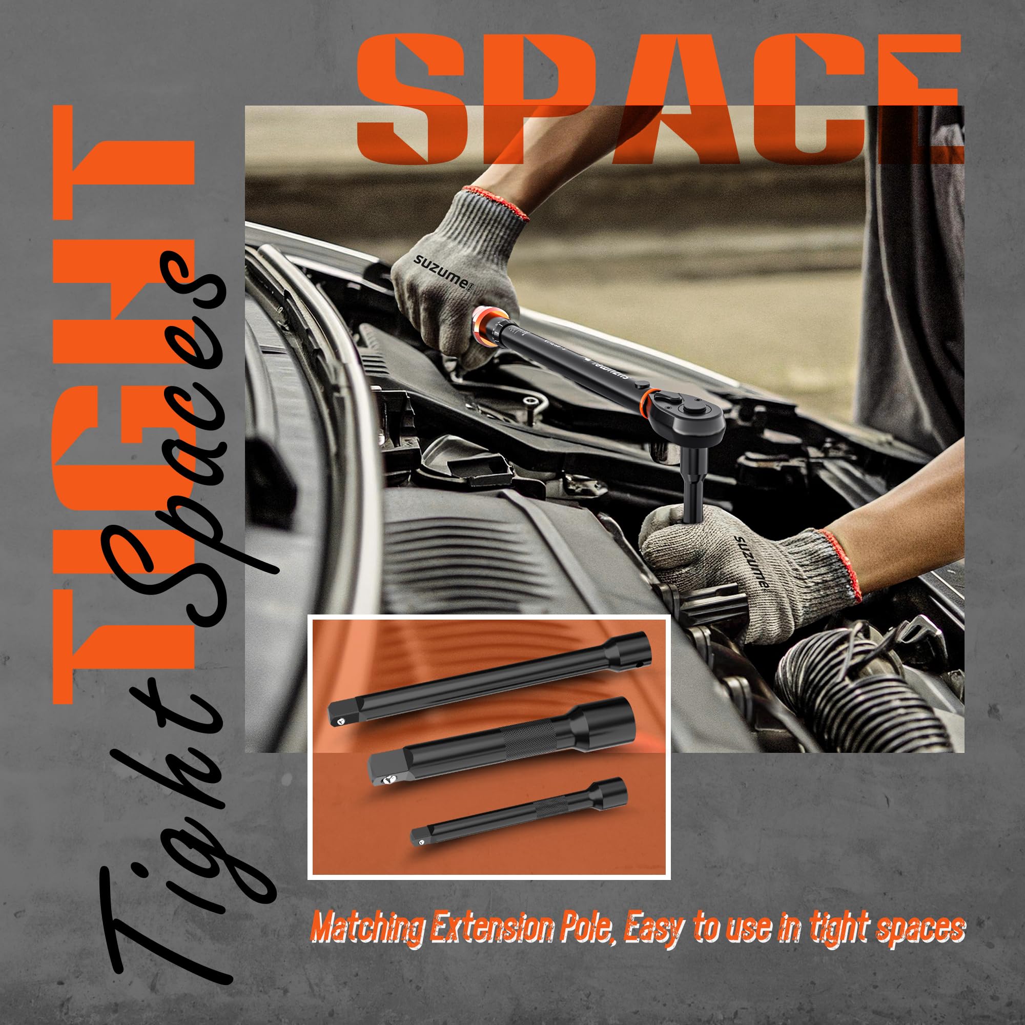 SUZUME chrome-plated torque wrenches resist corrosion and wear