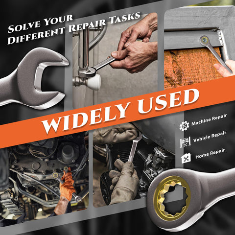 Cr-V steel SUZUME ratcheting wrenches with rust-resistant finish