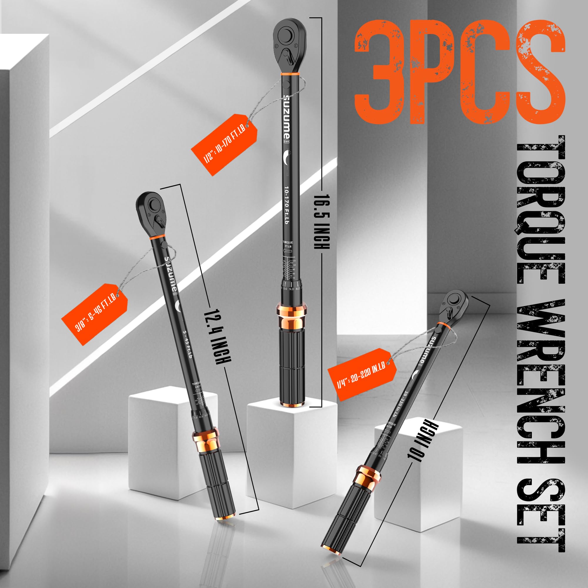 SUZUME torque wrench emits a clear click signaling preset torque