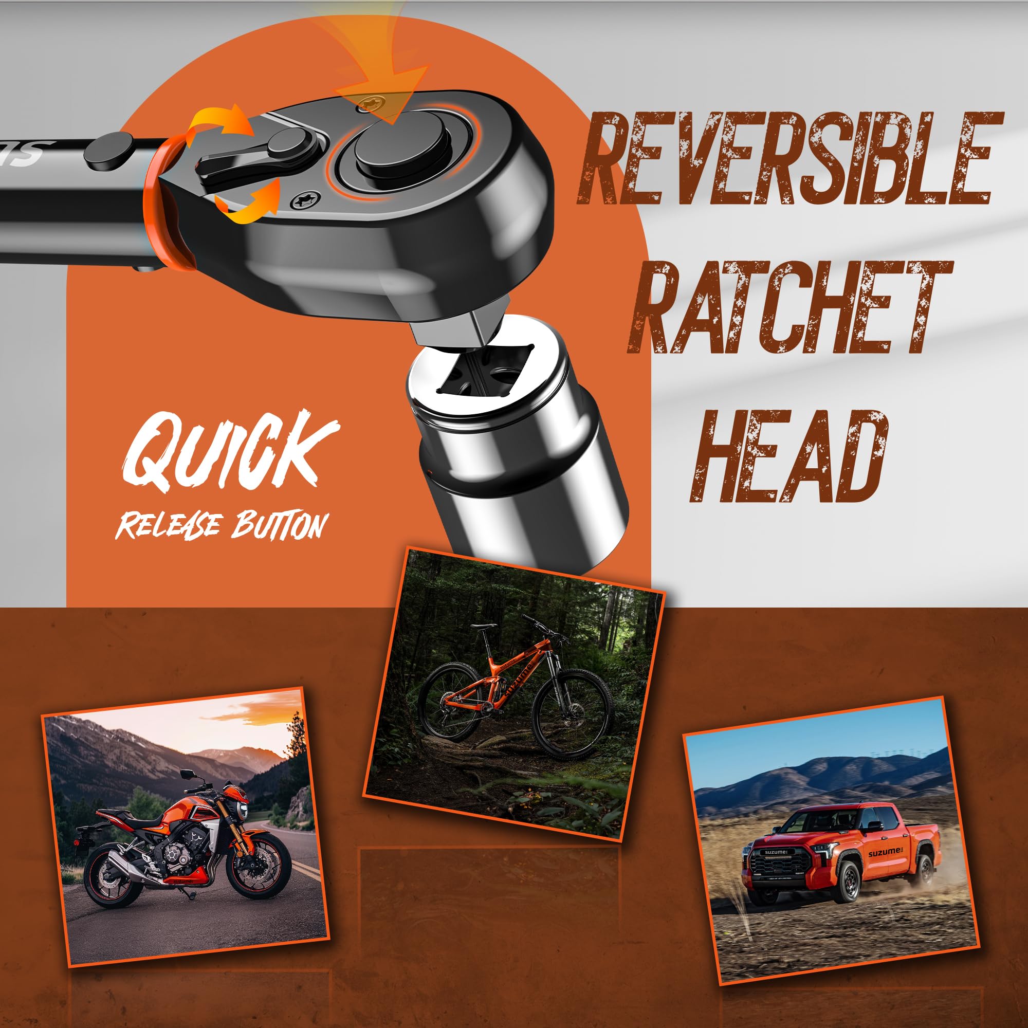 SUZUME ergonomic aluminum handle offers comfortable grip during use.