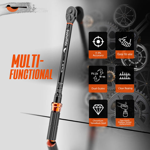 SUZUME ergonomic aluminum handle provides comfortable grip during long sessions