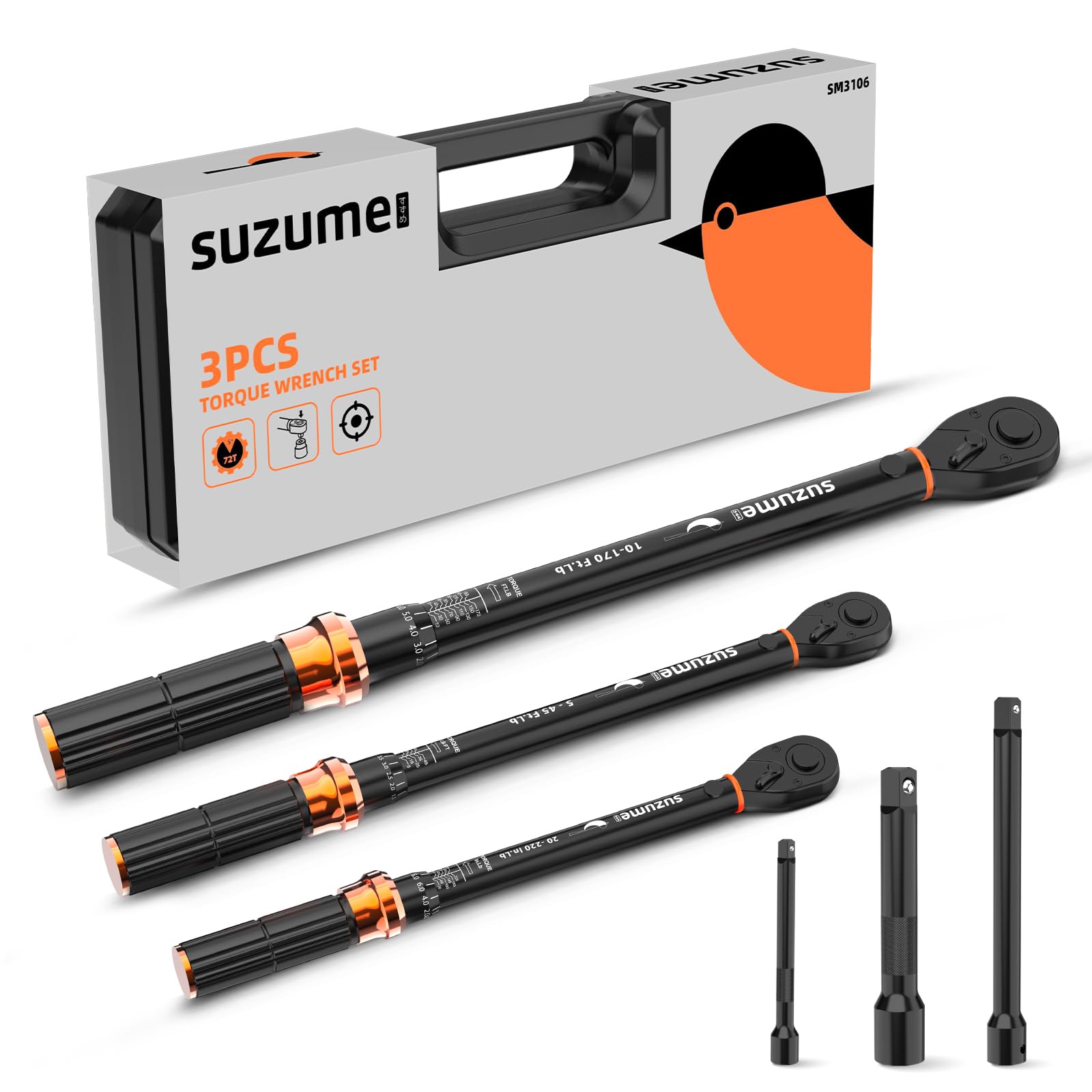 SUZUME torque wrench set 1/2 inch drive for heavy-duty reliability
