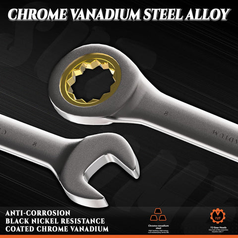 Wide range of metric and SAE sizes for automotive and home repairs