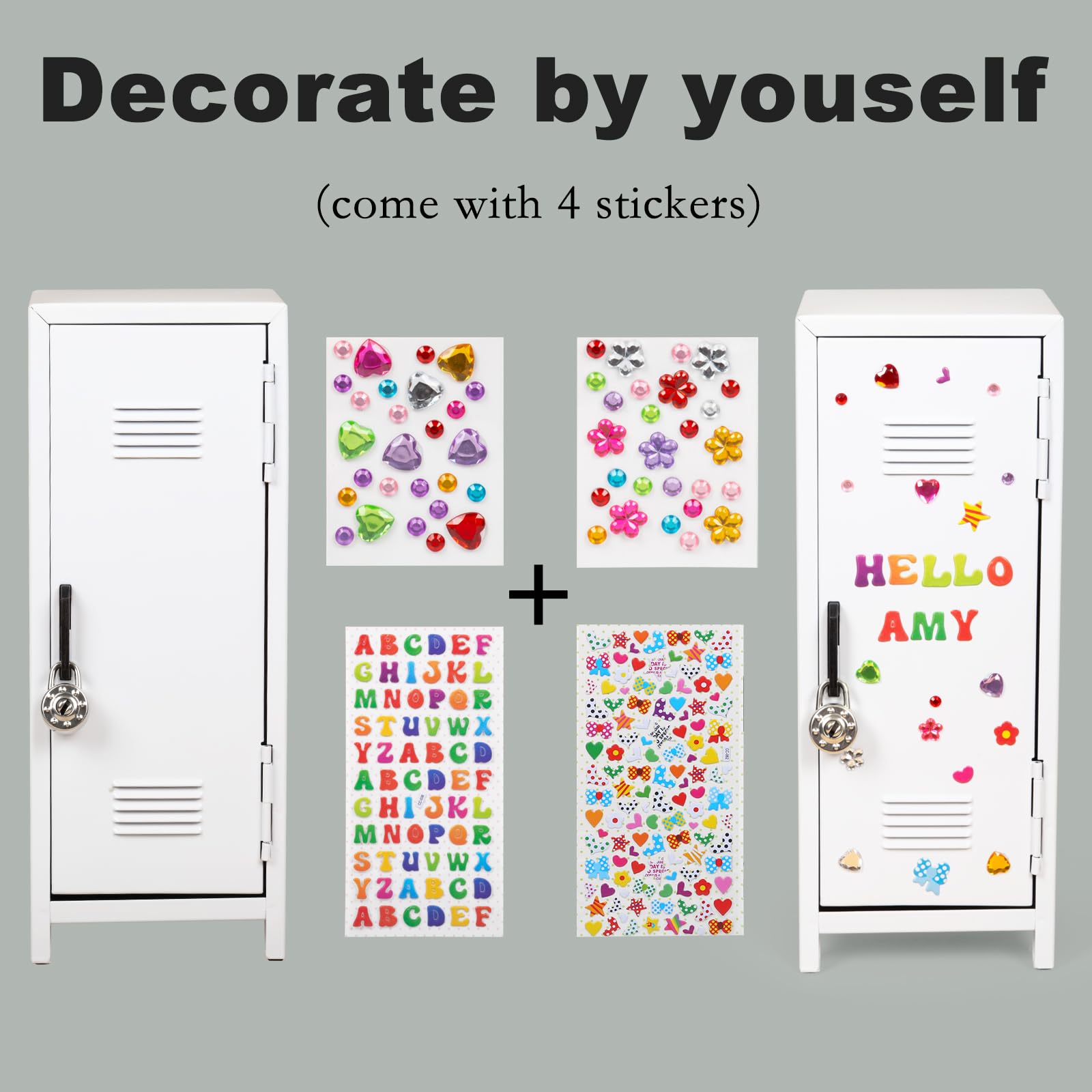 Svartur Mini Locker flower sticker brightens workspace.