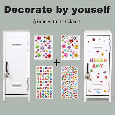 Svartur Mini Locker flower sticker brightens workspace.