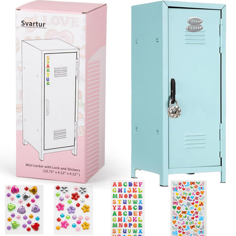 Svartur Mini Locker interior hooks organize small items.