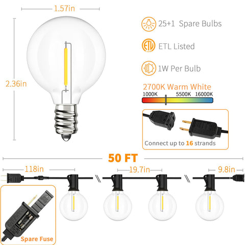 Svater 26 globe bulbs provide durable warm white lighting for outdoor spaces