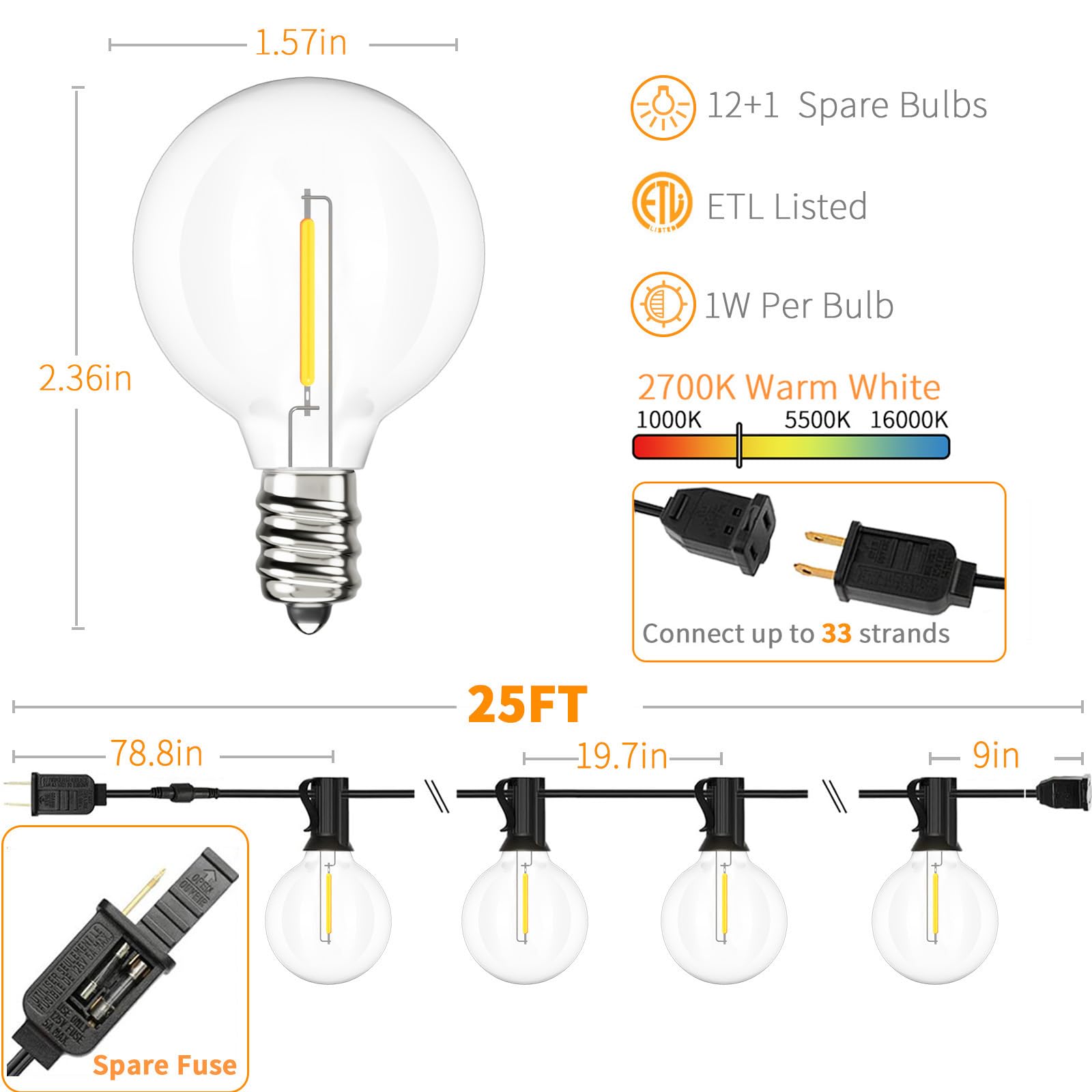 Svater G40 plastic bulbs offer shatterproof safety for outdoor gatherings.