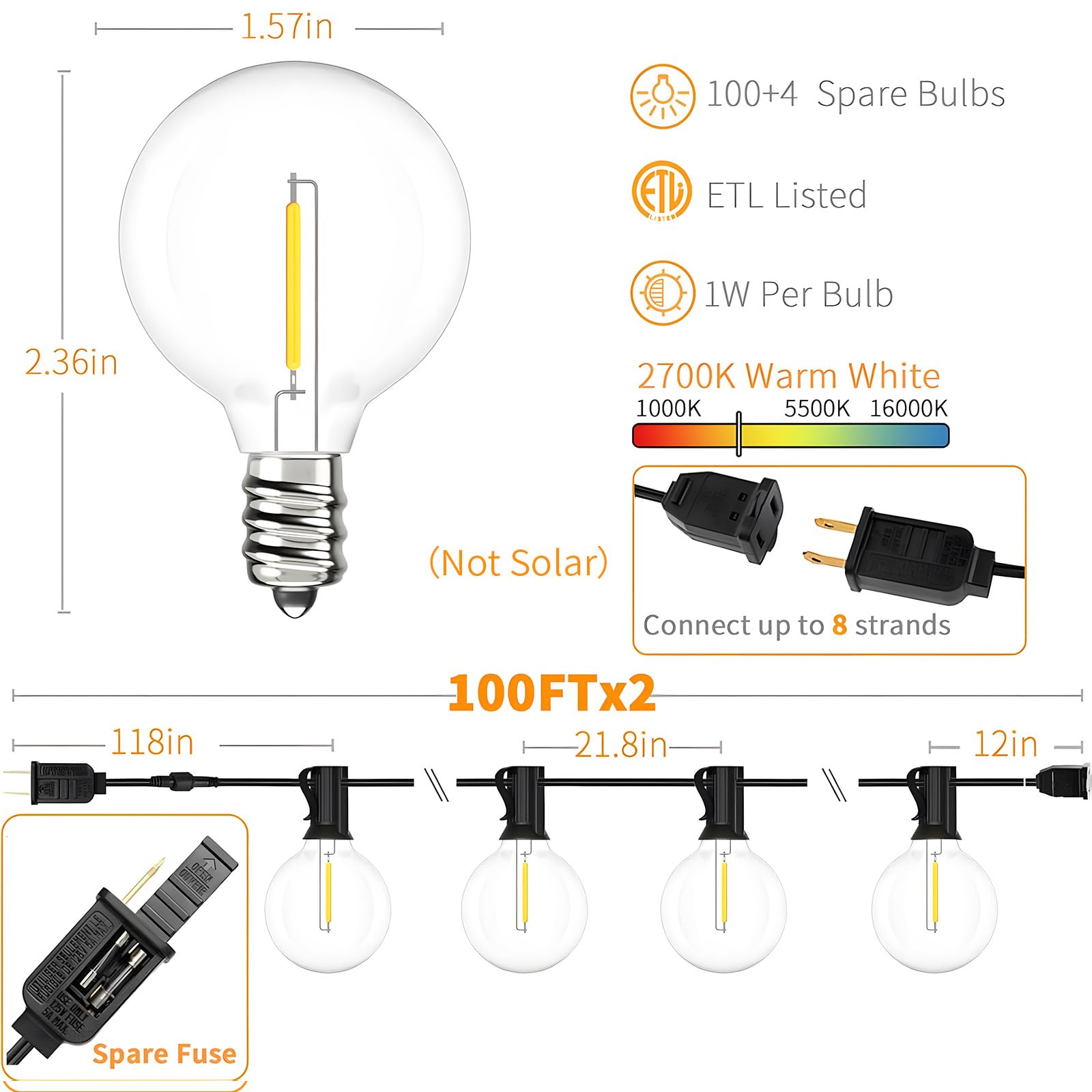 Svater 104 shatterproof bulbs brighten outdoors with durable glass-free design.