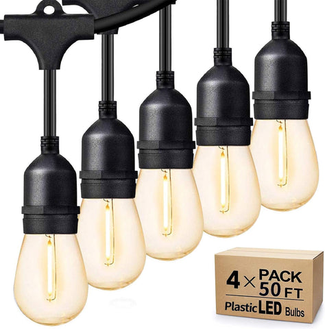 Svater outdoor string lights 200ft for warm patio ambience