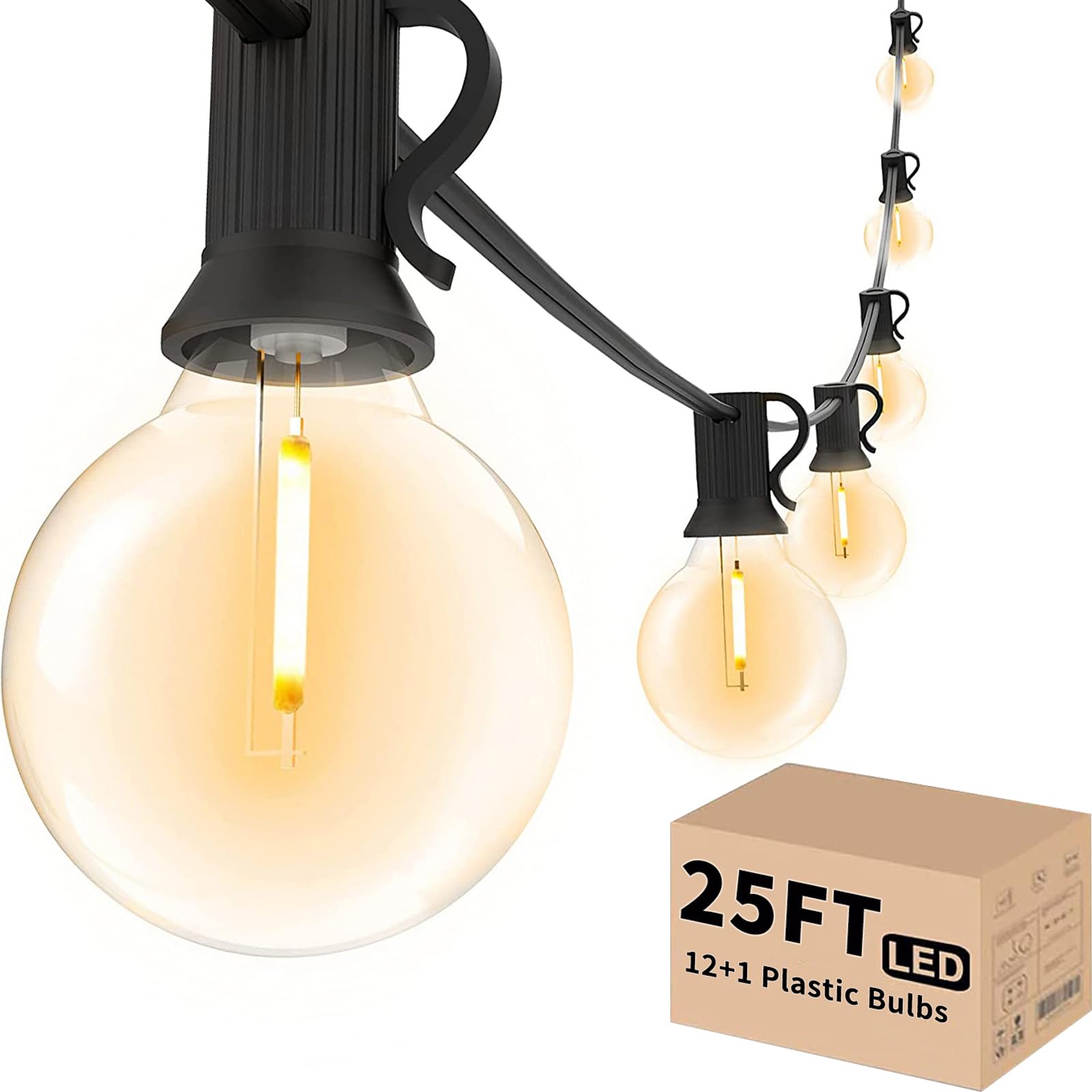 Svater outdoor string lights 25 ft for a warm backyard ambiance.