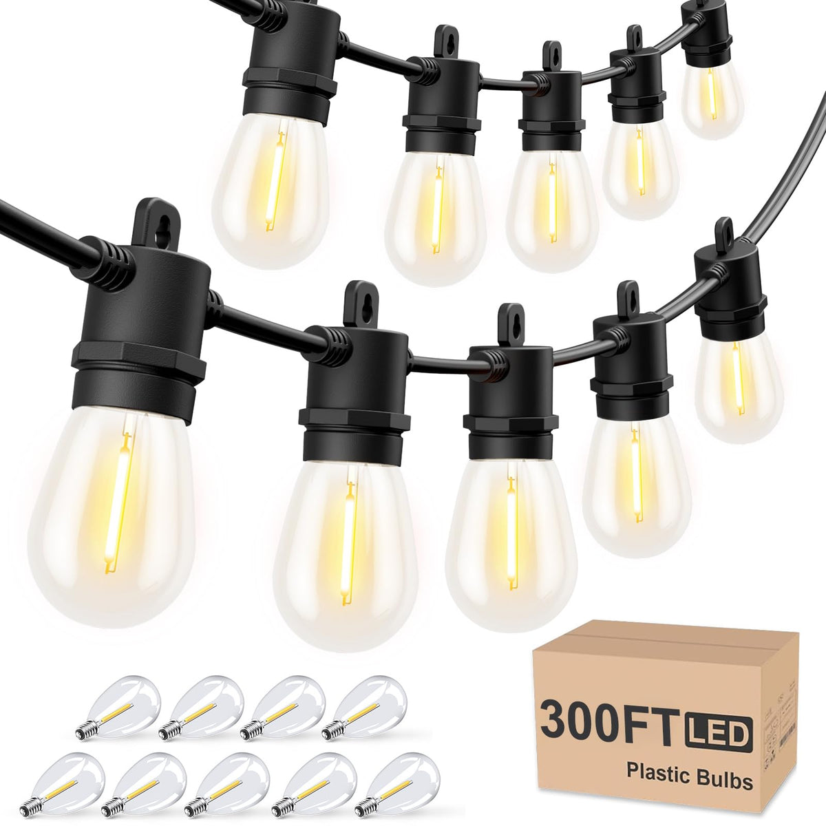 Svater outdoor string lights with shatterproof bulbs for durable patio lighting