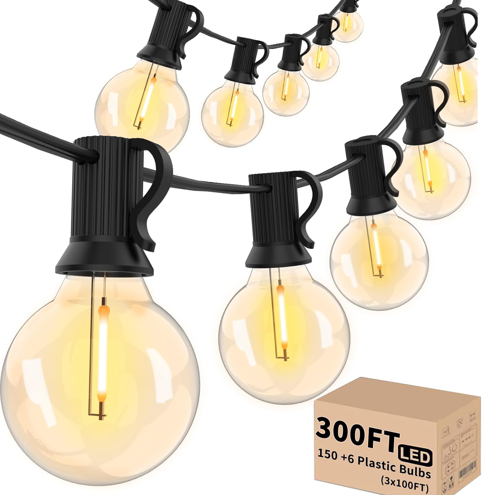 Svater outdoor string lights layout for 300 ft coverage and gatherings
