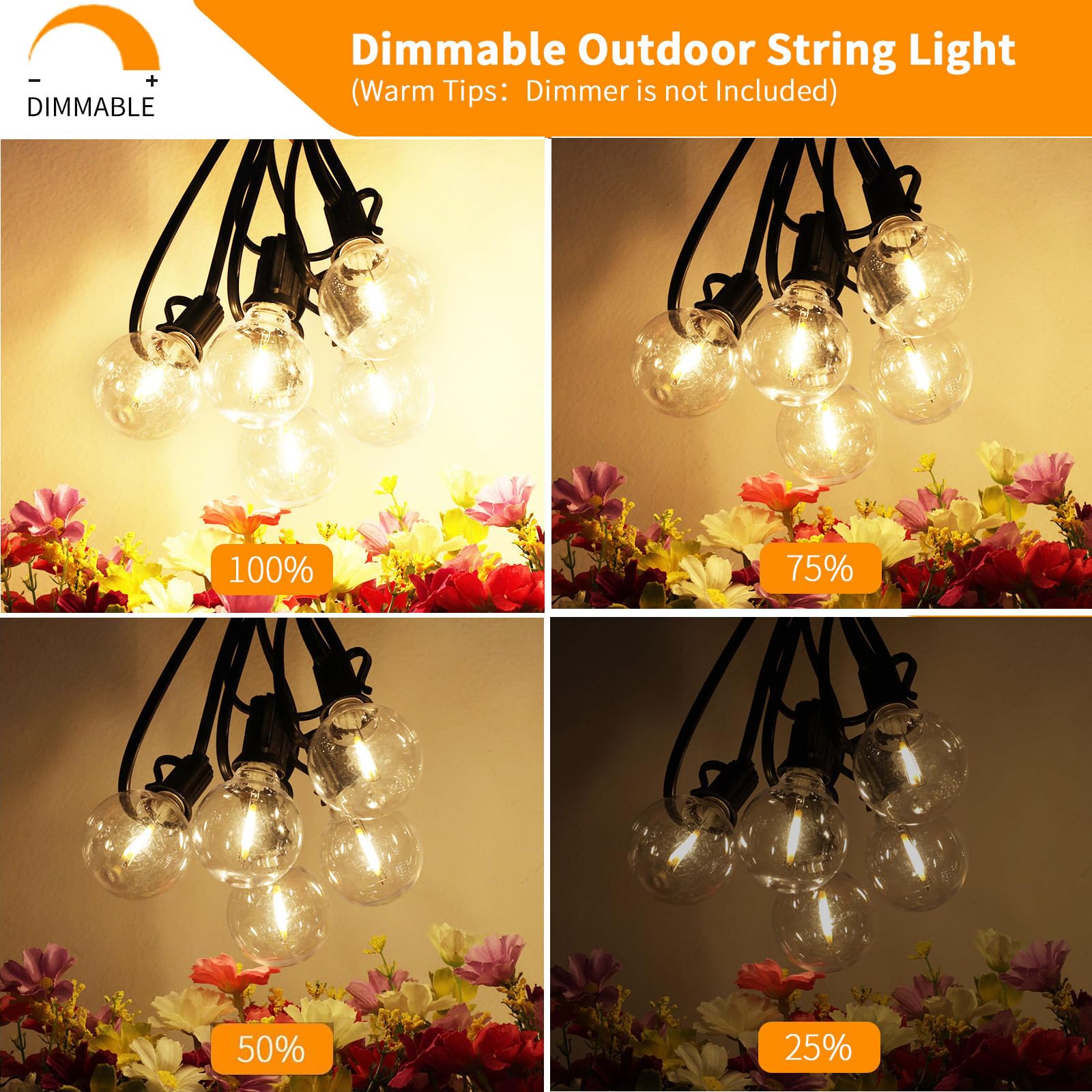Svater plastic bulbs minimize breakage risk for busy outdoor spaces.