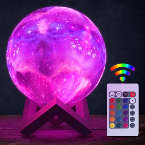 SVICHOCHKA LED Galaxy Lamp with 3D moon texture for realistic night decor