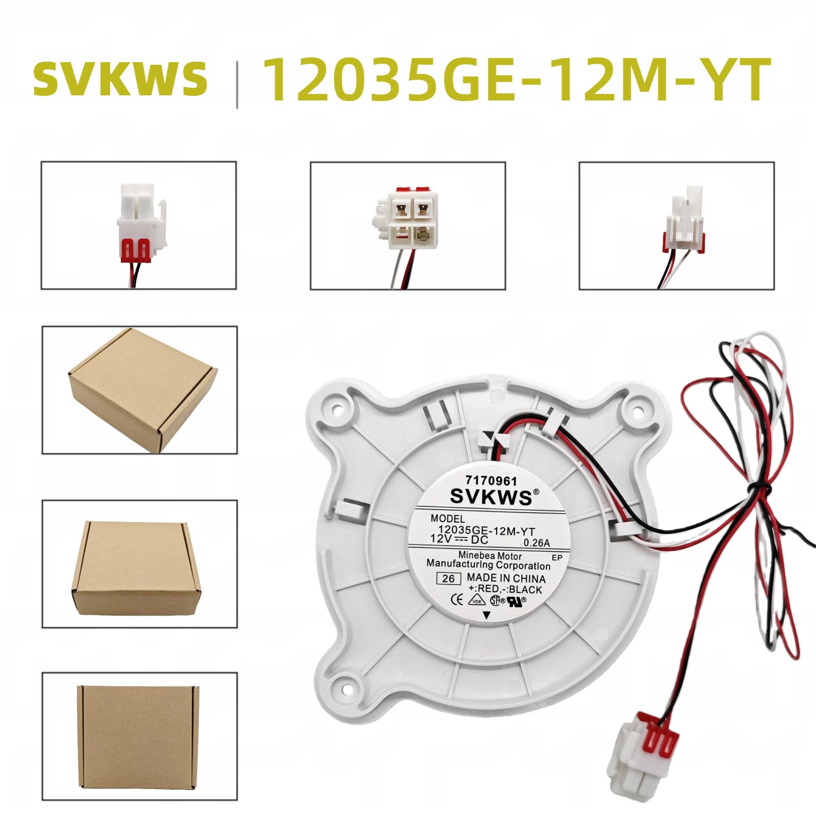 SVKWS Samsung DA31-00287C evaporator fan motor, white 4-pin for steady cooling