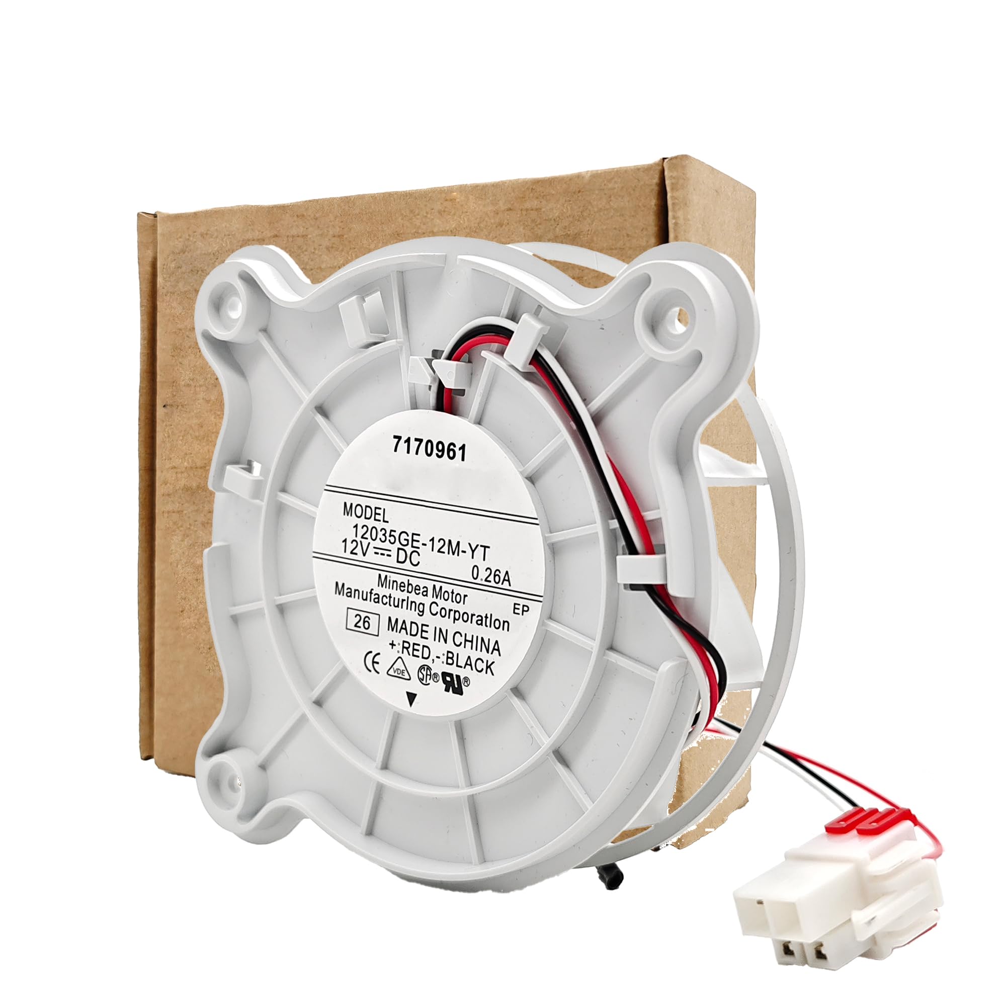 SVKWS Samsung evaporator fan motor, white 4-pin, OEM replacement for Samsung refrigerators