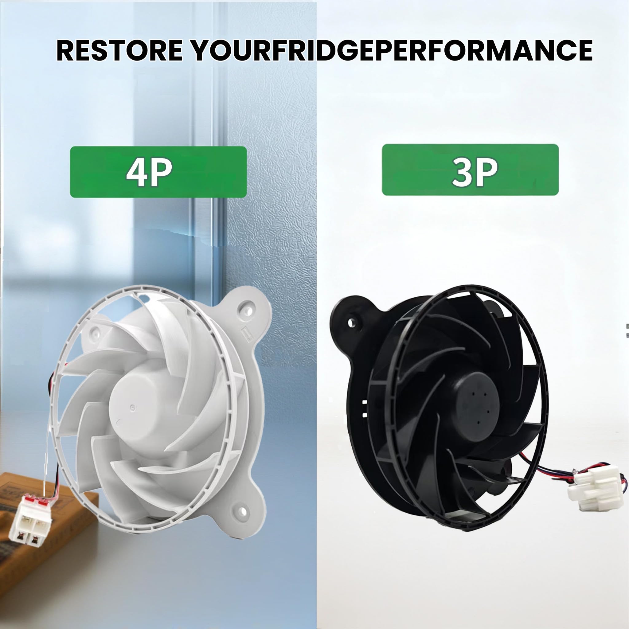 SVKWS 12V evaporator fan motor 0.26A, 4-pin connectors for Samsung refrigerators