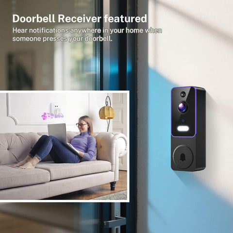 SwagBuzz battery-powered installation enables flexible doorbell placement.