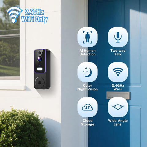 SwagBuzz doorbell wide-angle view covers the entryway with clarity.