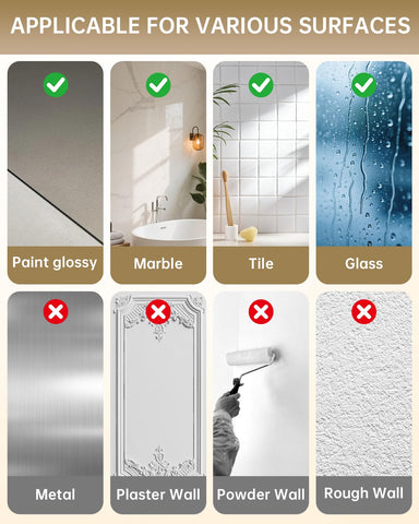 SwanKiss suction cup hooks on mirrors offer quick robe hanging.