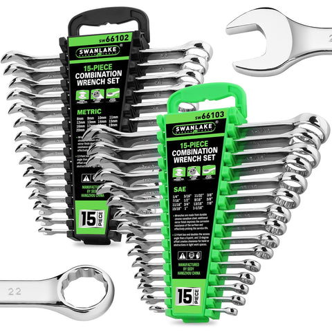 SWANLAKE 30-piece wrench set offers complete metric and SAE coverage for automotive repairs