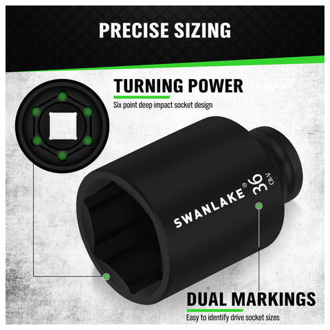 SWANLAKE 6-point hex design provides secure grip on axle nuts