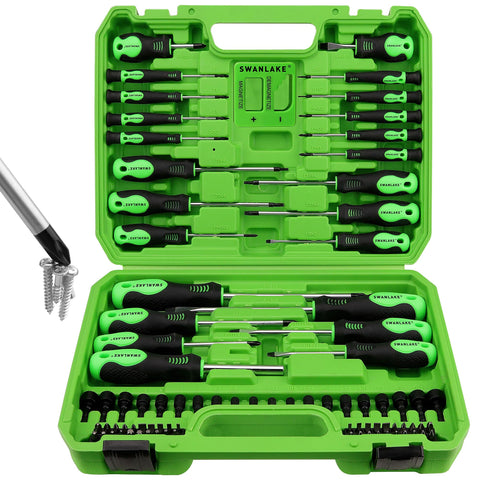 SWANLAKE 86pcs magnetic screwdriver set case helps keep tools organized for quick DIY projects