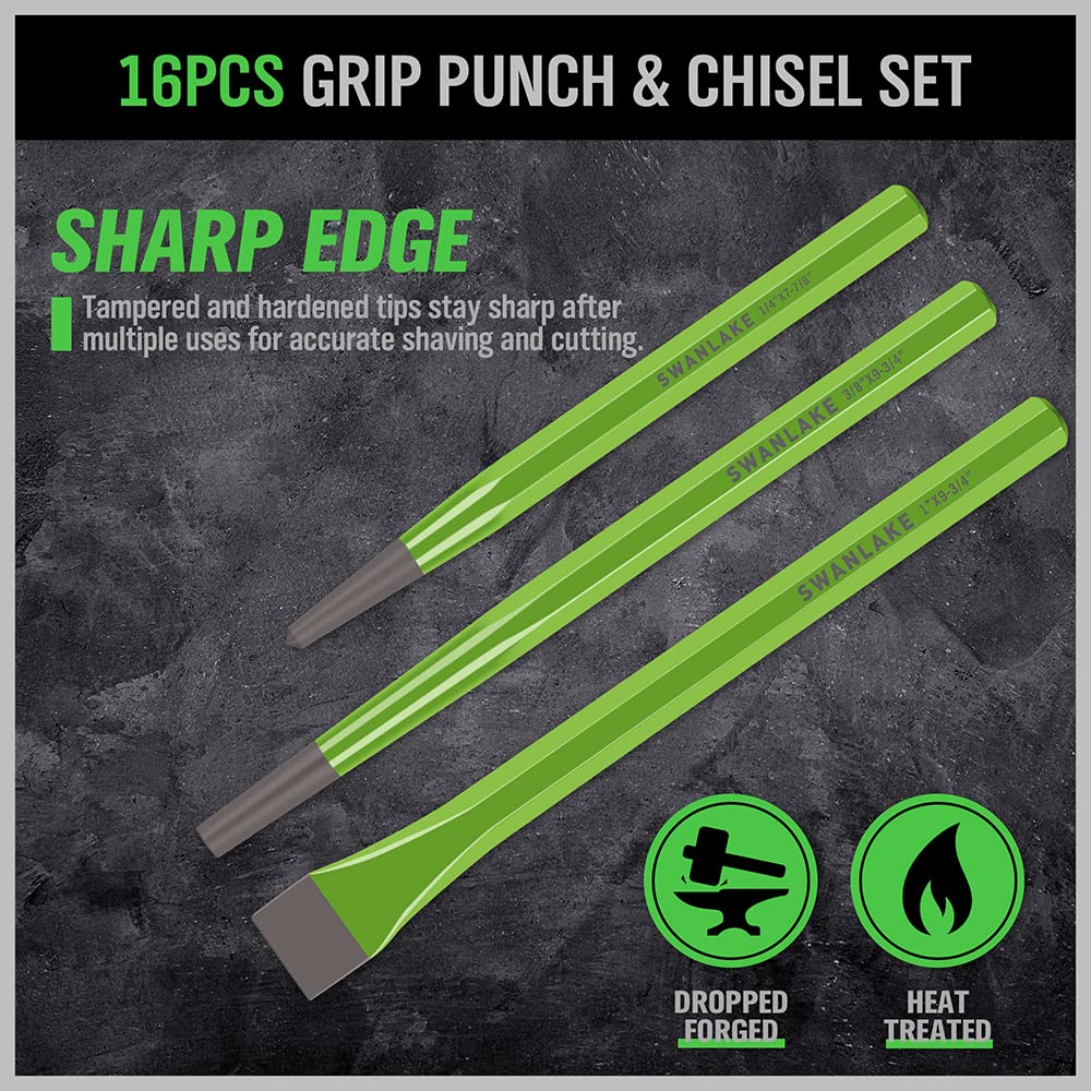 Swanlake center punch marks holes accurately for easier drilling.