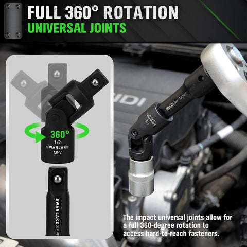 Swanlake deep-drive socket adapters support standard and metric applications