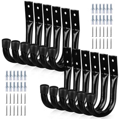 Swanlake garage hooks 12-piece set on wall for space-saving storage