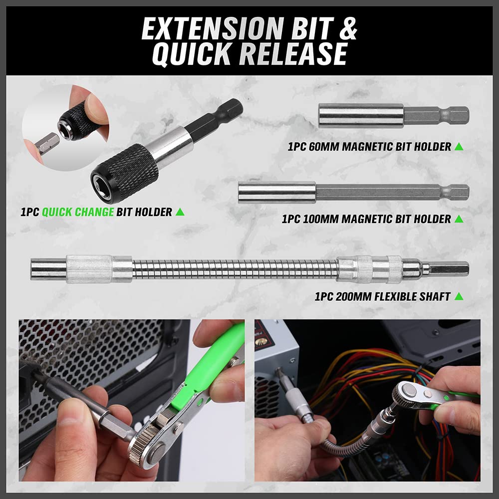 Swanlake Garden Tools quick-release extensions enable rapid bit swaps
