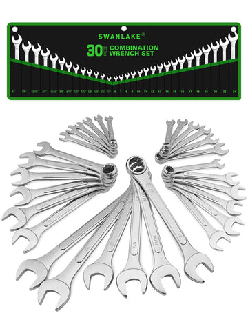 Swanlake Garden Tools 30-piece wrench set demonstrates portable organization with rolling pouch
