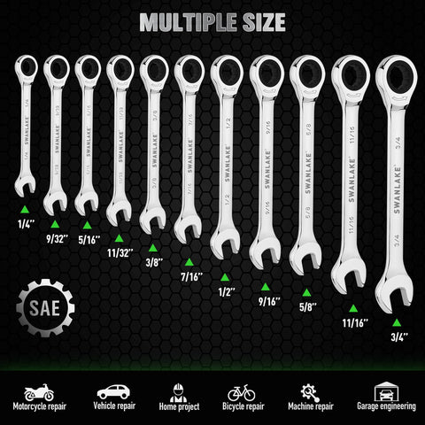 Swanlake 72-tooth ratchet detail highlighting smooth action in tight spots.